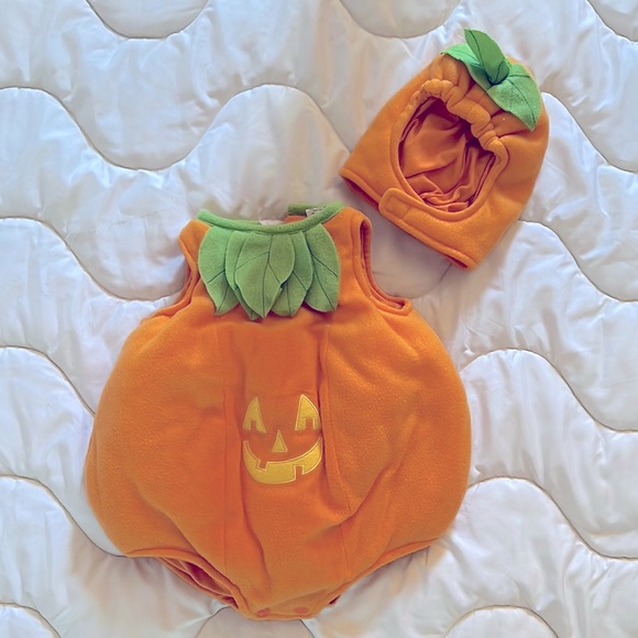 2 Pc Pumpkin Halloween Costume for Kids - Orange 12-24 months - Picture 1 of 4